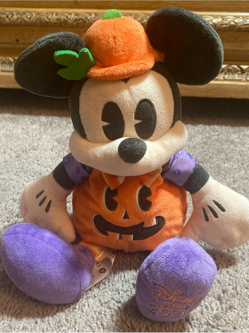 15”Limited edition Disney Mickey Pumpkin Plush in Orange, Purple & Green